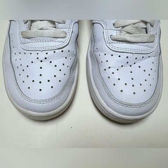 Nike Women’s Court Vision Mid Triple White Sneakers Sz 8 - Picture 5 of 16